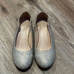 Girls Gold/Champagne Rhinestone Dress Shoes Size 1
